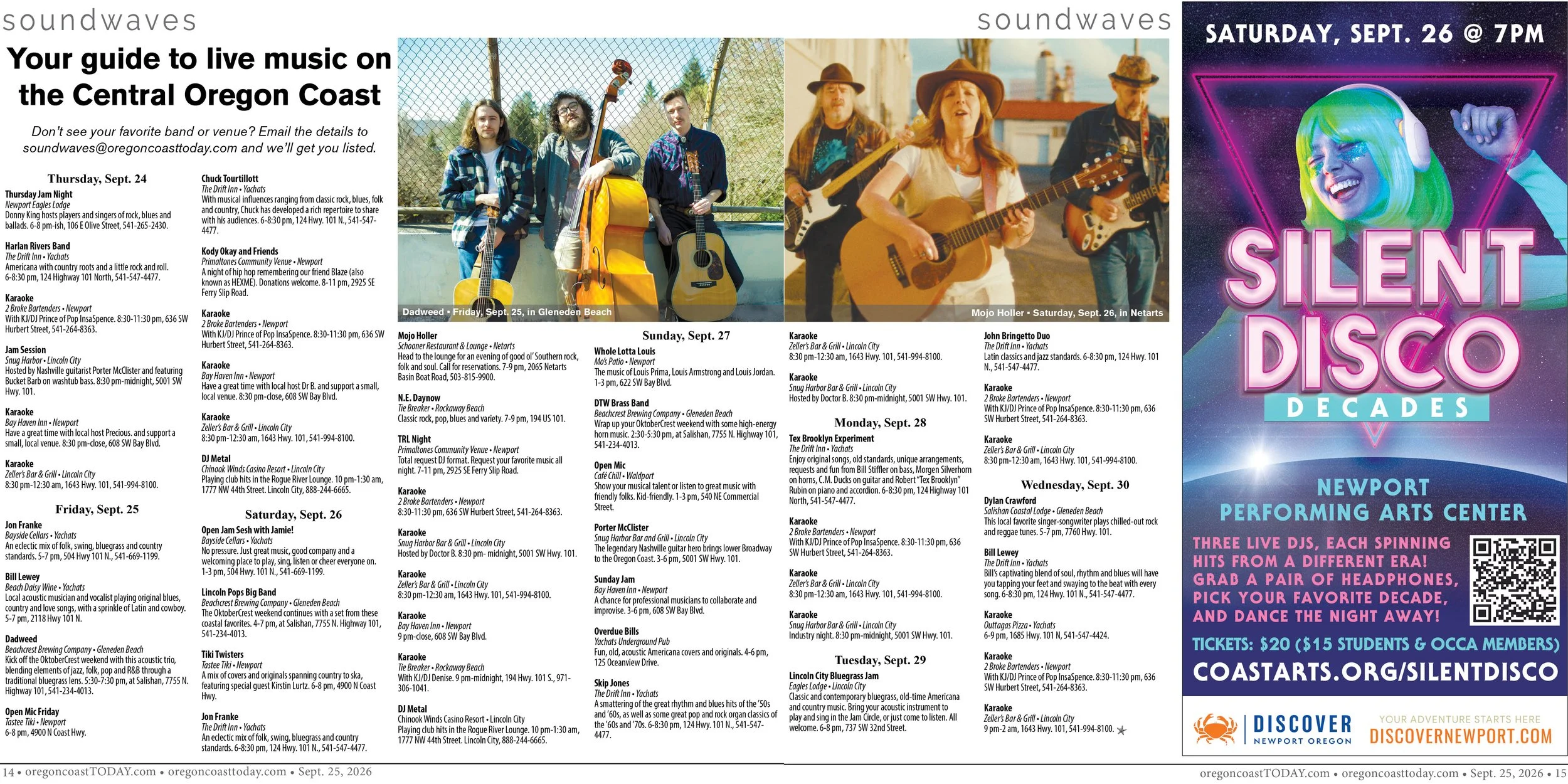 Live Music, Sept. 24-30