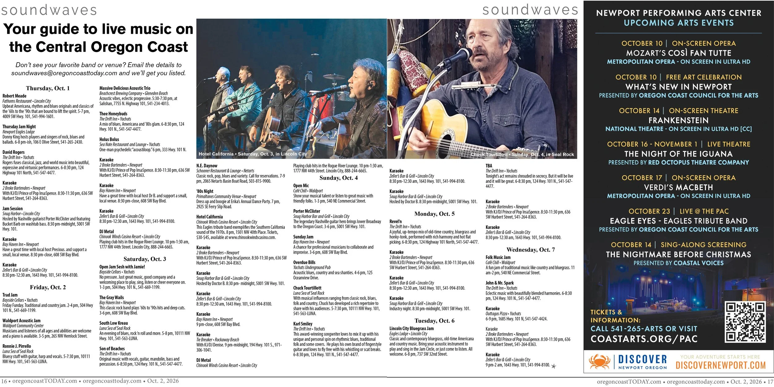 Live Music, Oct. 1-7