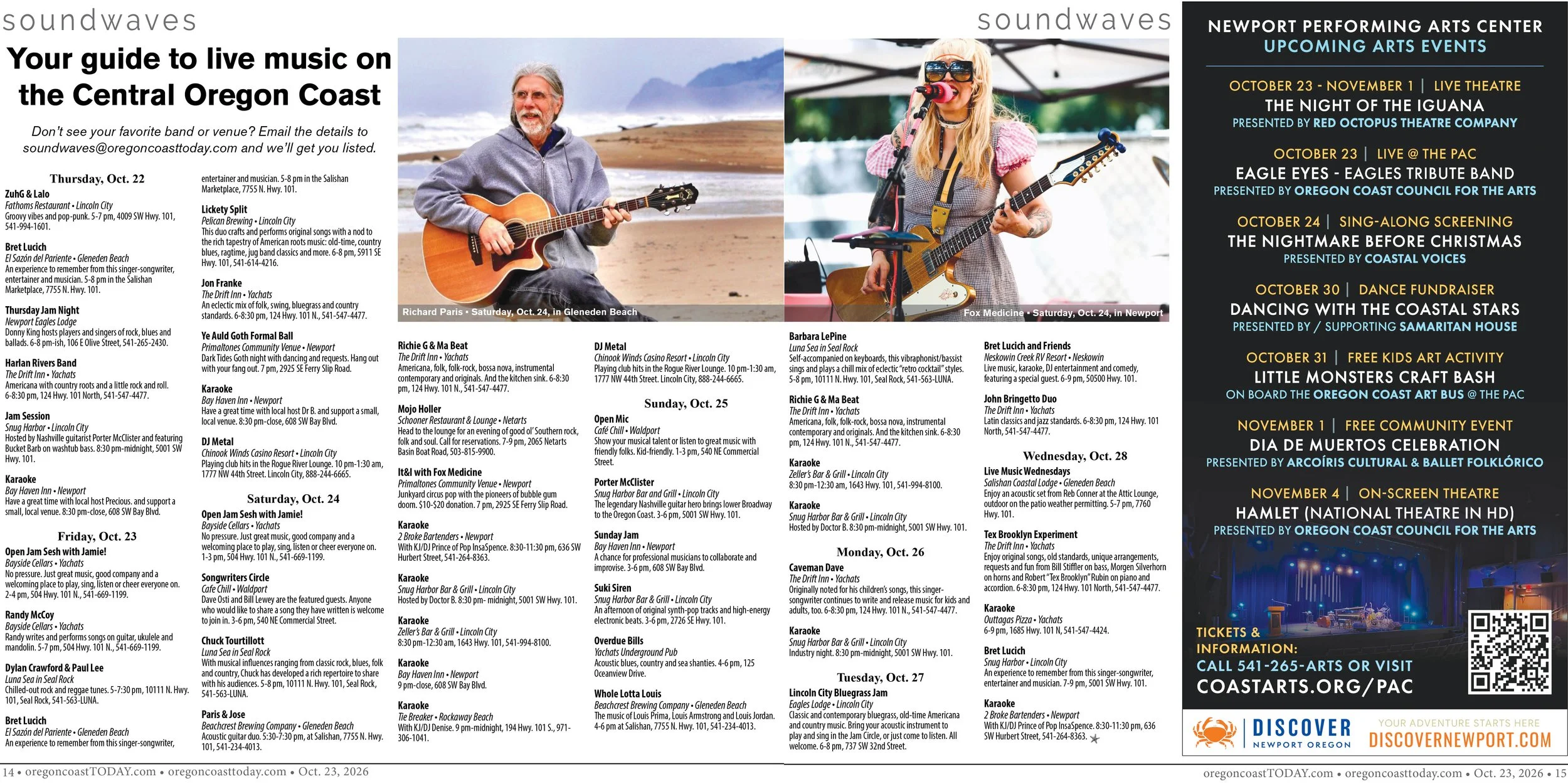 Live Music, Oct. 22-28