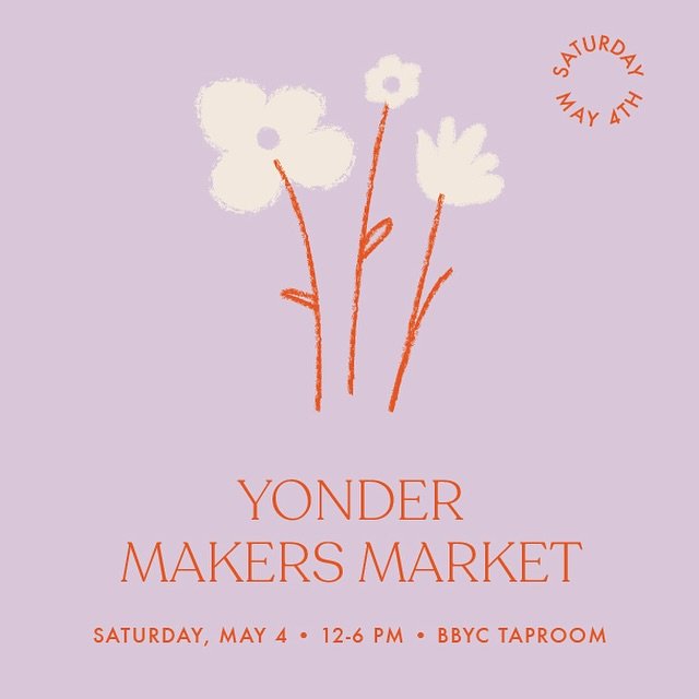 Mark your calendars! 📅 Join us for the return of our Yonder Spring Makers Market at the taproom on Saturday, May 4th, running from 12-6pm. 🎉 ⁠
⁠
Prepare for a day brimming with creativity, delicious sips, and a plethora of unique finds from talente