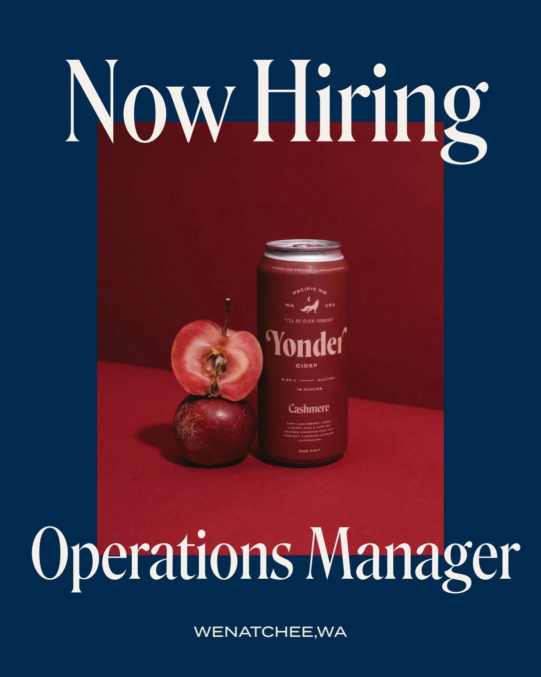 We&rsquo;re Hiring! 🚨⁠
Yonder Cider is looking for a full-time Operations Manager to join our team in Wenatchee, WA! ⁠
⁠
If you&rsquo;re a hands-on leader with a knack for logistics, maintenance, and keeping things running smoothly, this one&rsquo;s