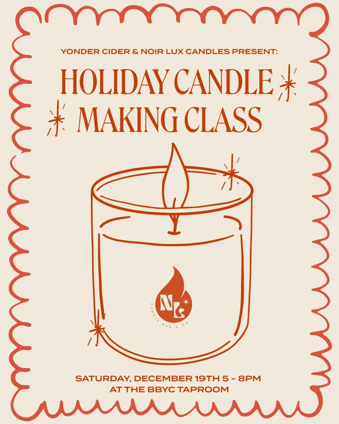 Join us for Holiday Candle Making class on Friday, December 19th 5-8pm at the BBYC Taproom. ⁠
⁠
We&rsquo;re teaming up with our friends at @noirluxcandleco for a cozy, hands-on candle-pouring night at the taproom! If you&rsquo;re looking for a festiv