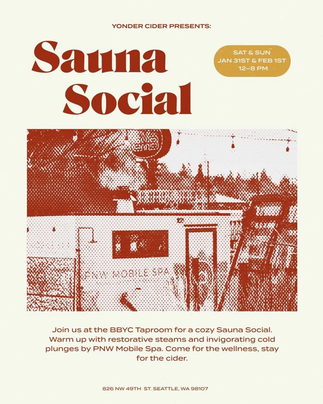 Cold plunges. Hot saunas. Crisp cider.⁠
⁠
⁠Join us at the BBYC Taproom on January 31st &amp; February 1st (12&ndash;8 PM) for a winter reset with @pnwmoblespa. Expect wood-fired sauna sessions, cold plunges, and all the cozy extras - lockers, robes, 