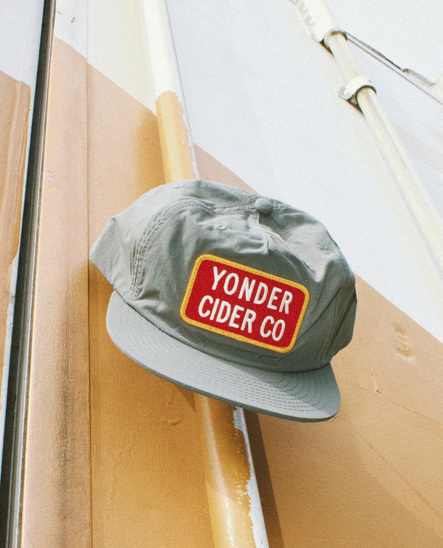 Your new everyday hat! ✨️⁠
⁠
Army green, vintage Yonder Cider patch, and lightweight nylon - made for sunny days and going Yonder.⁠
⁠
Available online and at both taprooms. Link in bio.⁠
⁠
⁠
⁠
#yondercider #yondereast #borntoroam #illbeoveryonder #ci