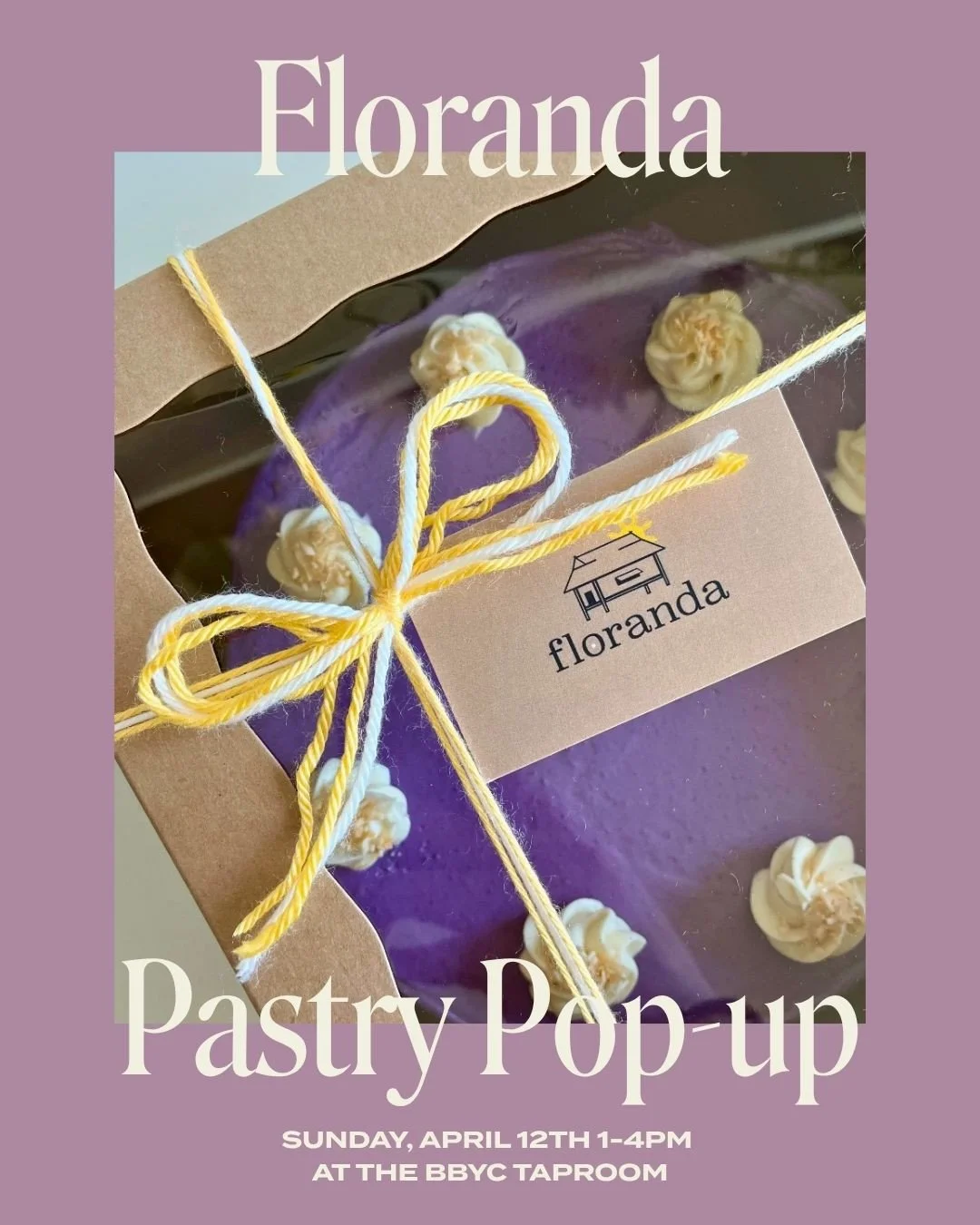 What better way to fight off the Sunday scaries than with cider and cake? 🍰⁠
⁠
Join us Sunday, April 12th from 1&ndash;4pm at the BBYC taproom for a @florandaseattle pastry pop-up - bringing their signature mix of Filipino + Western flavors to the t