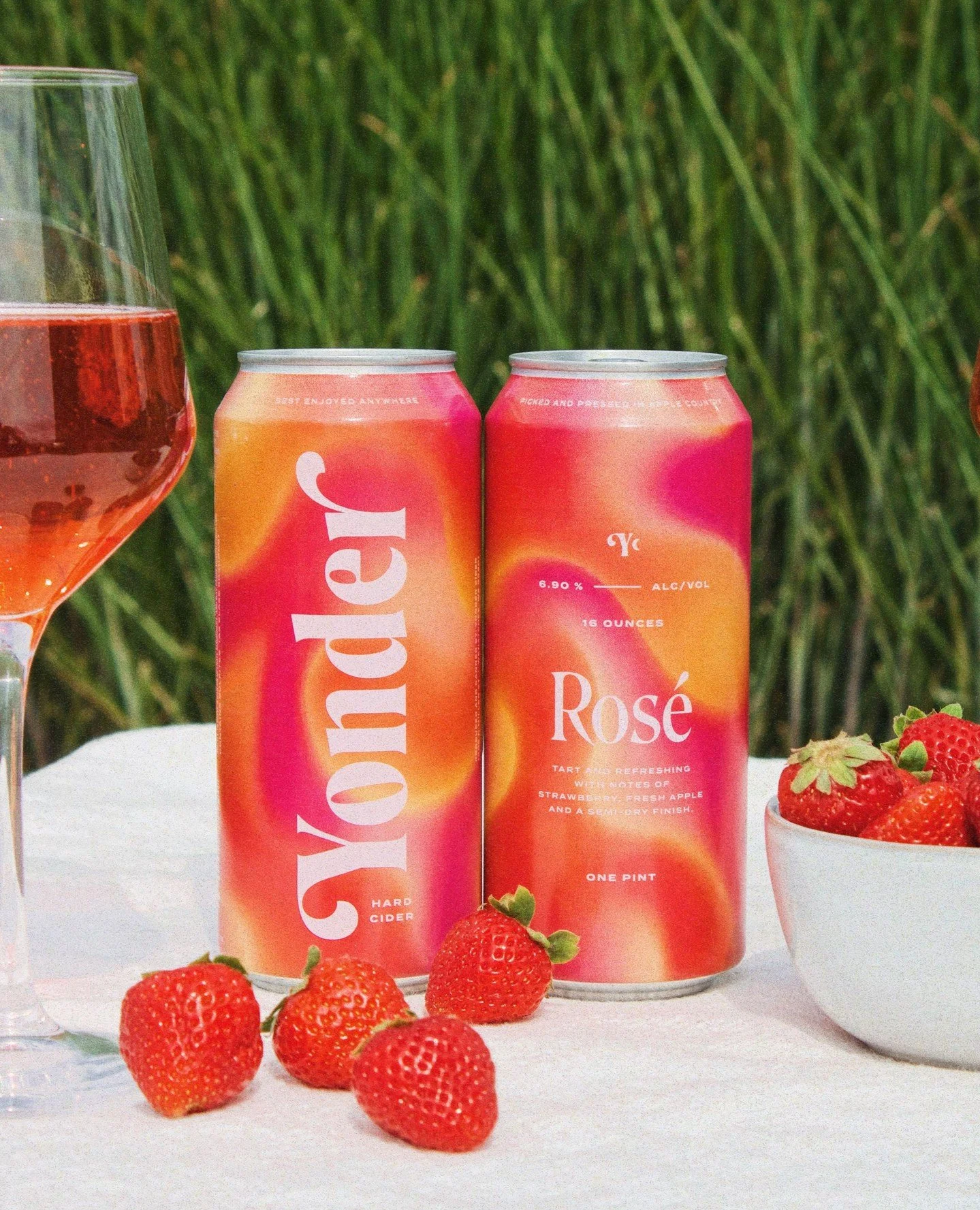 Our Ros&eacute; Cider is officially here! Find it on tap and in 4pks to go at both the Ballard taproom and our @yondereast taproom. 🍓🌸🍎⁠
⁠
Expect tart cranberry, juicy strawberry notes, and hibiscus tannins, with balanced acidity and just a touch 