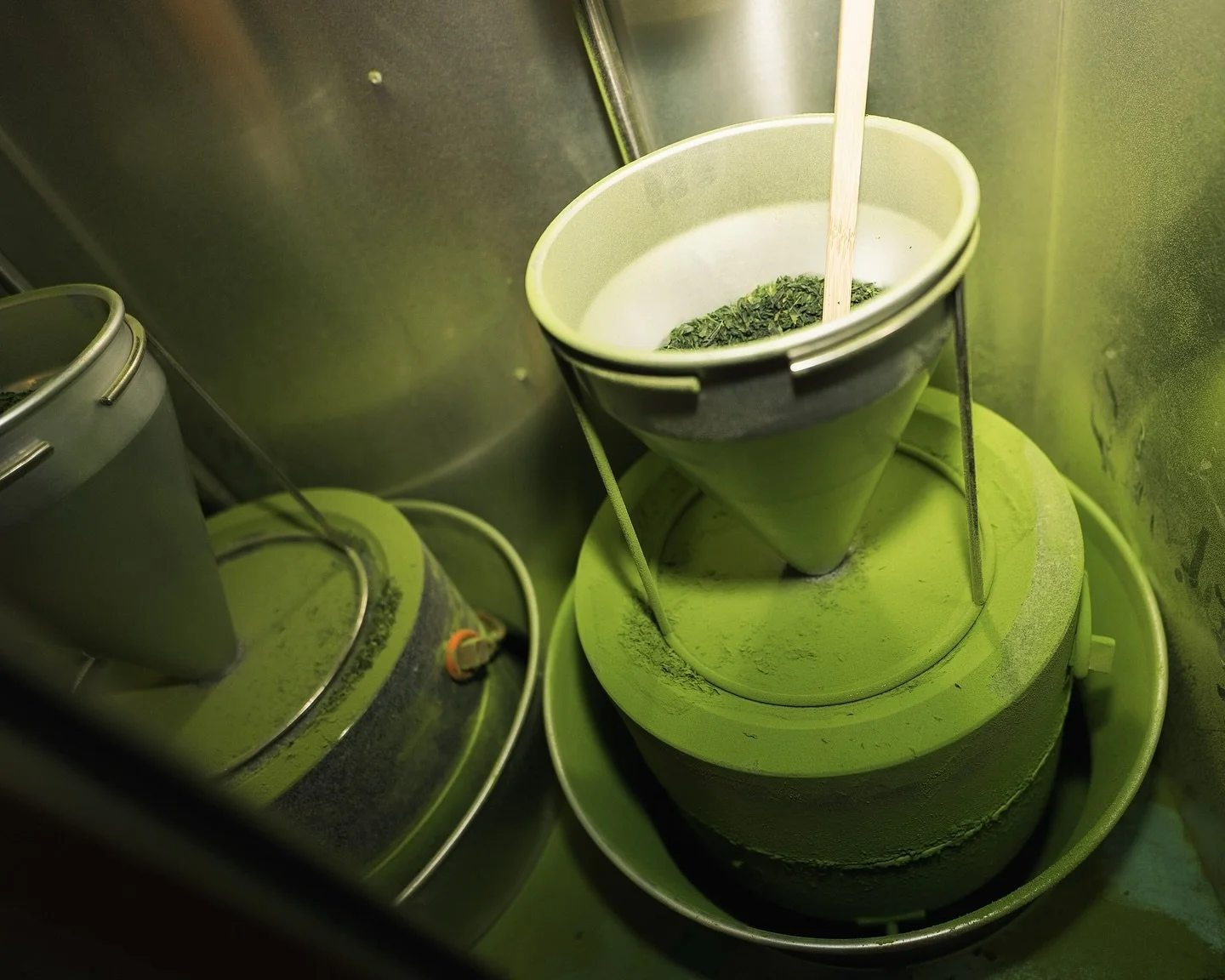 Matcha. Ground fresh, in-house, daily. Sourced directly from farmers Ooika maintains personal relationships with. For when freshness and transparency actually matter.