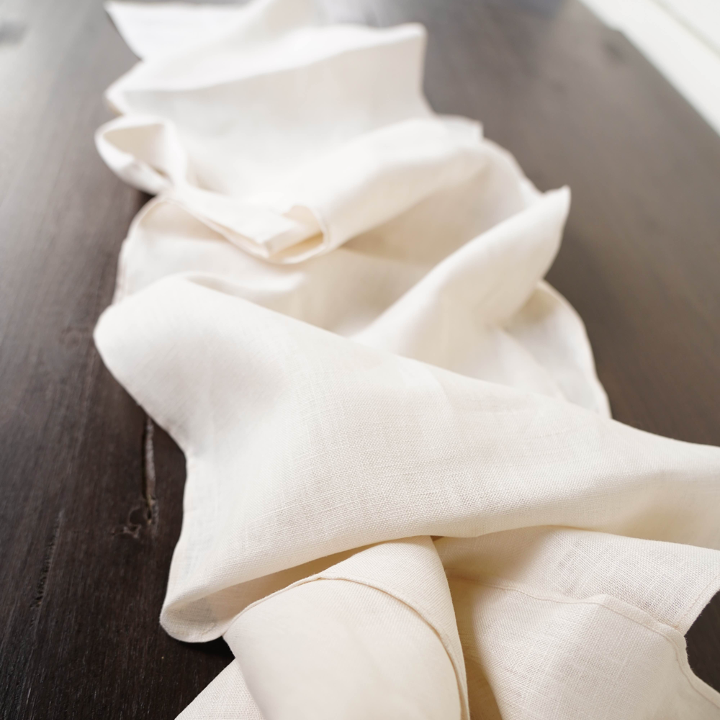 Cream Linen Table Runner