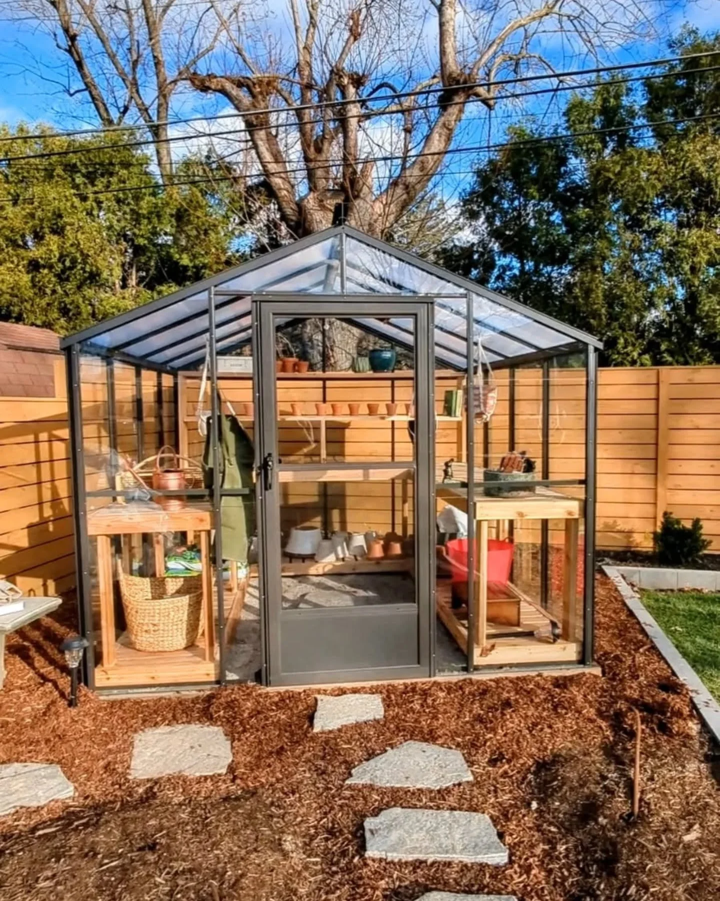 Seed starting station, potting shed, workshop, and mini backyard getaway all in one 🌱