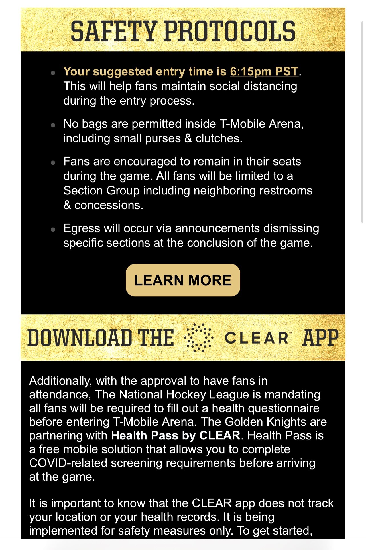 Golden Knights approved for 15% capacity at T-Mobile Arena
