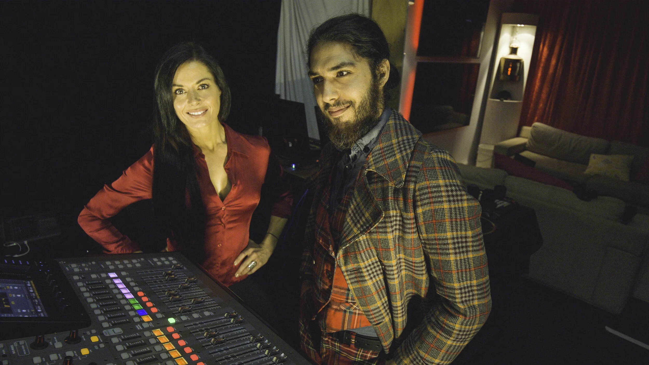 Madeleine West &amp; studio manager Odin Covington