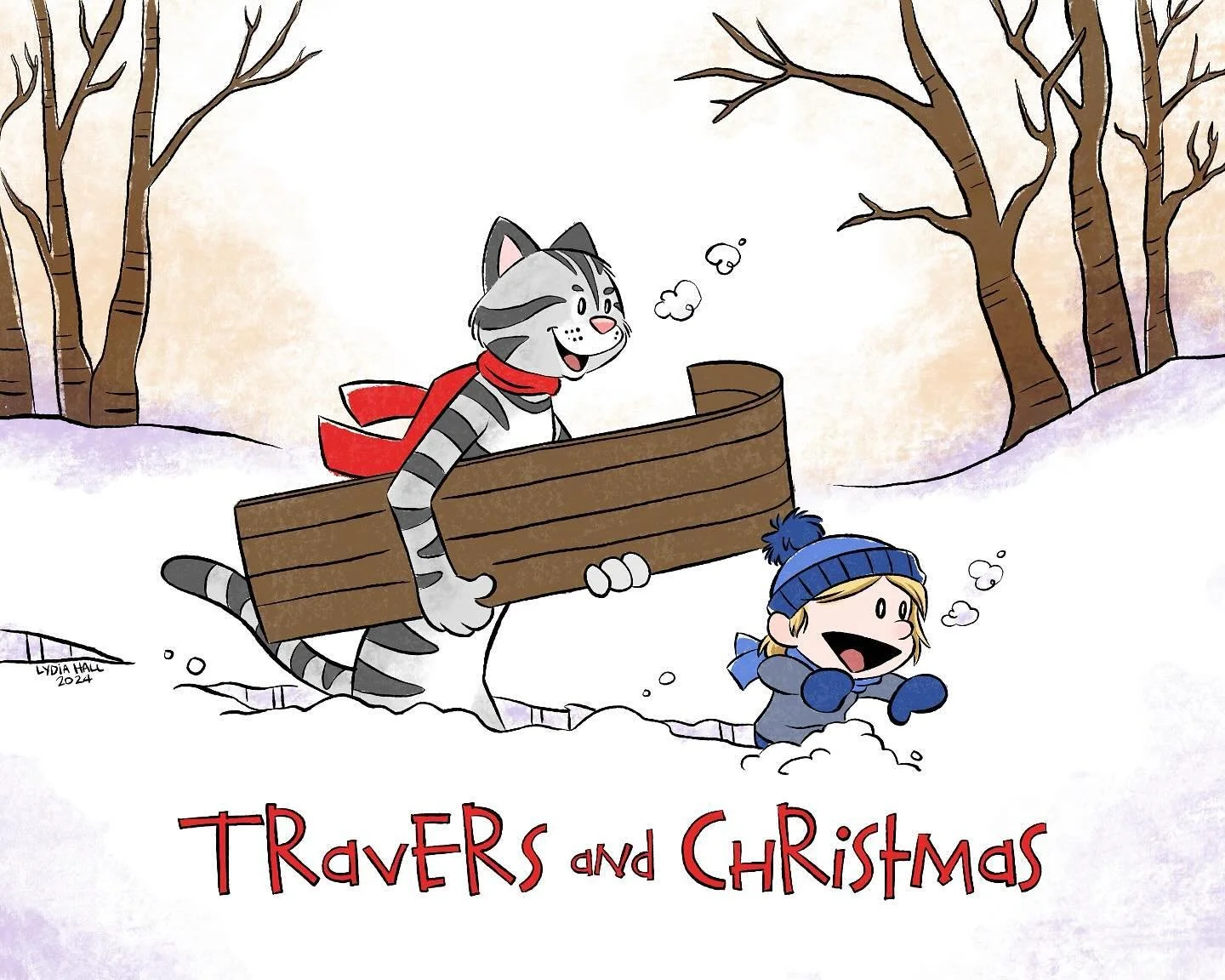 Last commission of the year! I was asked to draw a boy &amp; his cat in the style of Calvin &amp; Hobbs. 🩵
#commission #artcommission #calvinandhobbes #fanart #digitalart