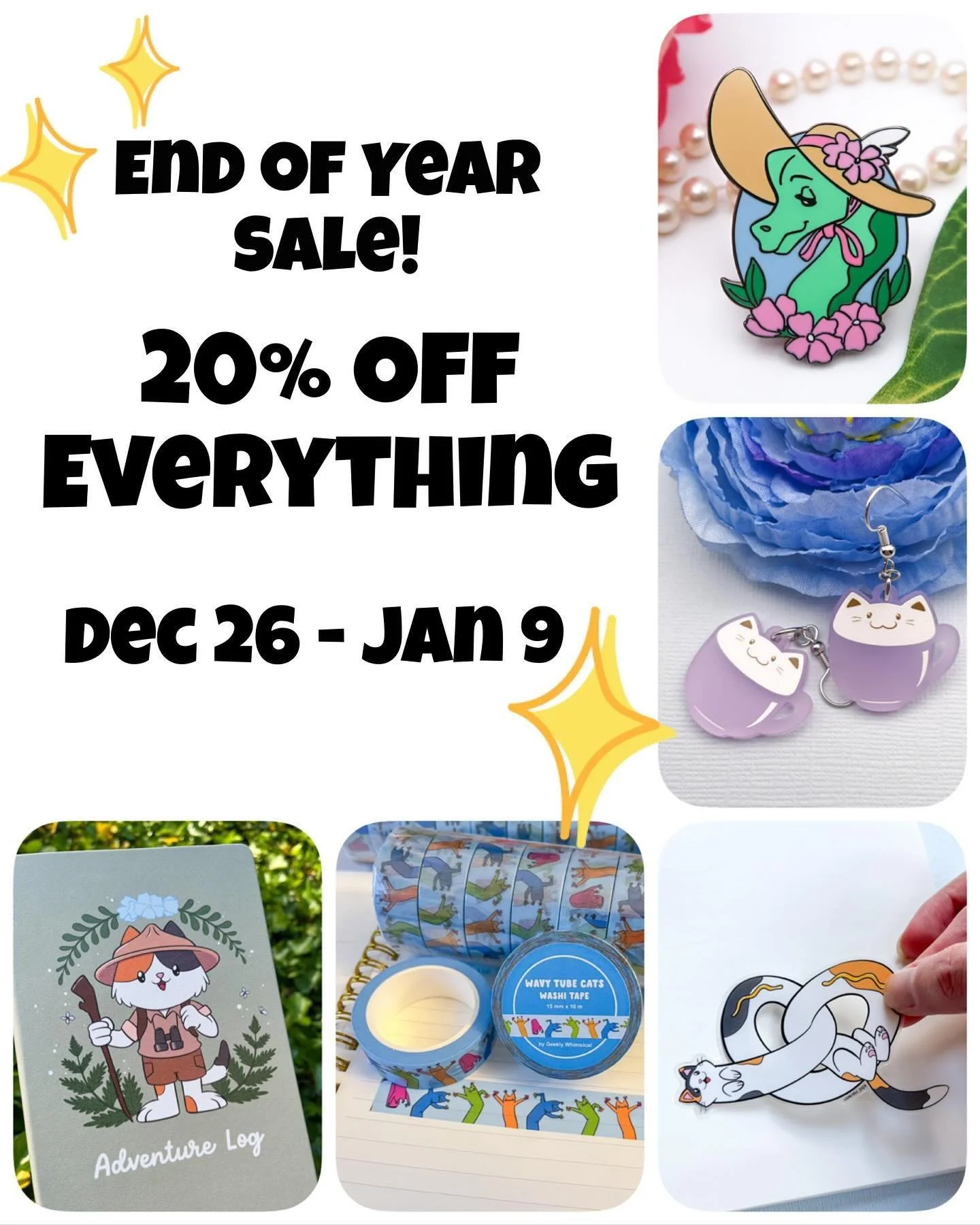 ✨ End of the Year Sale starts now! ✨ Everything is 20% off, including originals. No minimum order amount. Discount is automatically added at check out. 
#endofyearsale #smallbusiness #art #sale