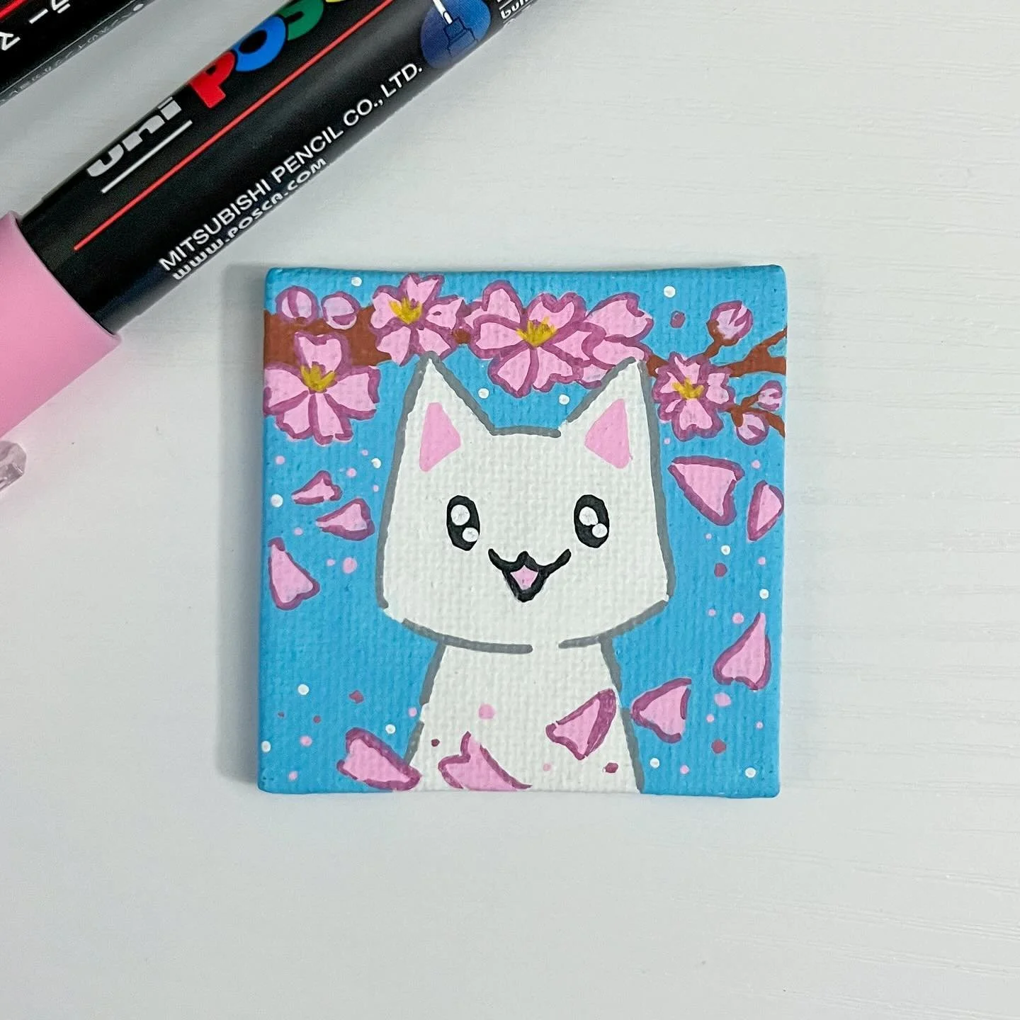 Here&rsquo;s Part 2 of my Seasonal Kitty Mini Paintings: Spring! 🌸
#spring #cat #sakura #minicanvaspainting #poscamarkers #posca
