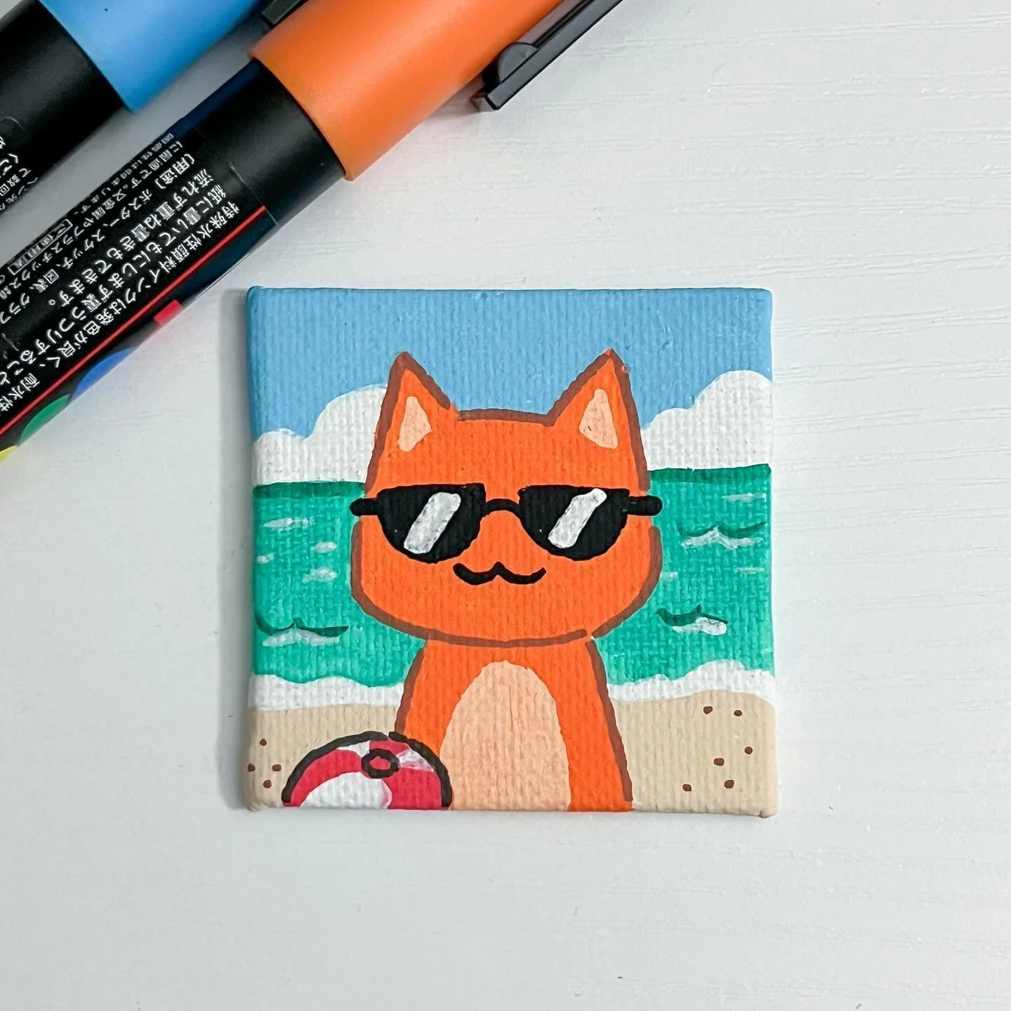 Part 3: Summer Kitty ☀️
#cat #beach #summer #minipainting #minicanvas #minicanvaspainting #poscamarkers