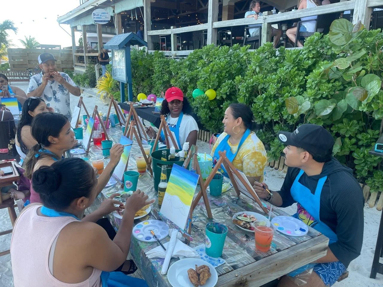 Painting class on the beach