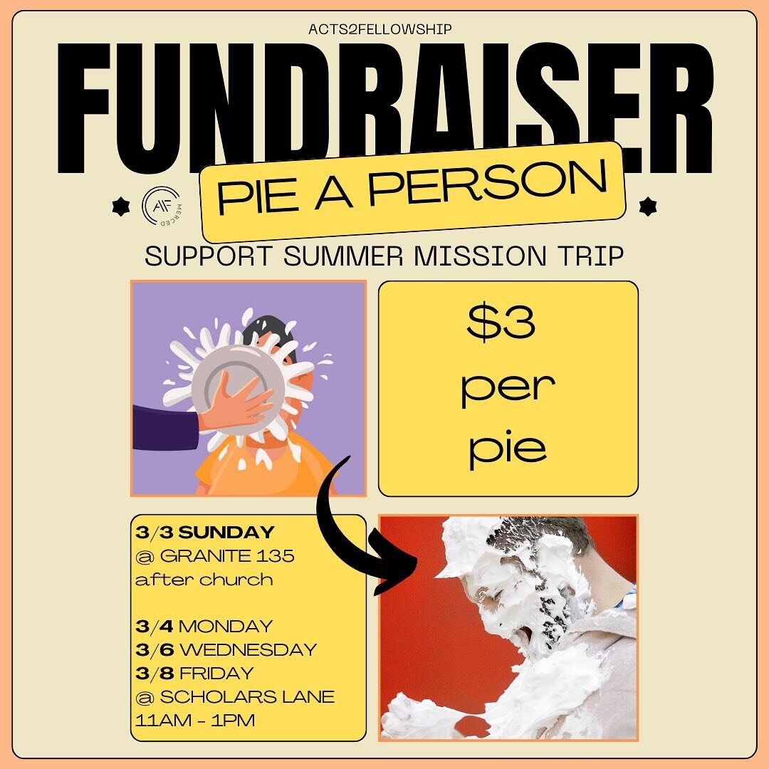 Tag who you want to pie or should get pied. 😁 First one Happening Sunday. All mentors and mission trip members can be chosen. If you are not a member then well it&rsquo;s up to you if you&rsquo;re willing to take one for the team. If you have a hunc
