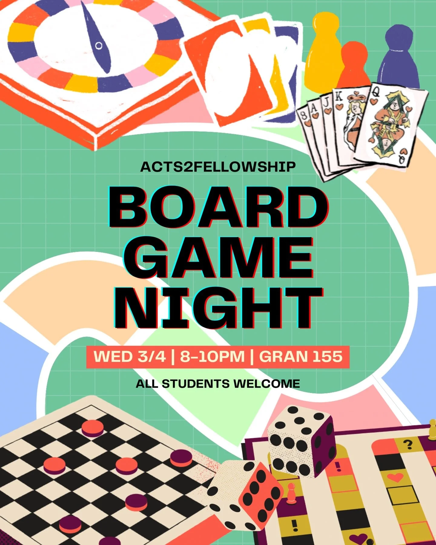 Boardgame night wed! All students are welcome! Join us and play some games. We will bring a bunch! Sunday Gathering 12pm gran135 every week. 

#a2fmerced #acts2fellowship #boardgamenight #sundayservice #ucmerced