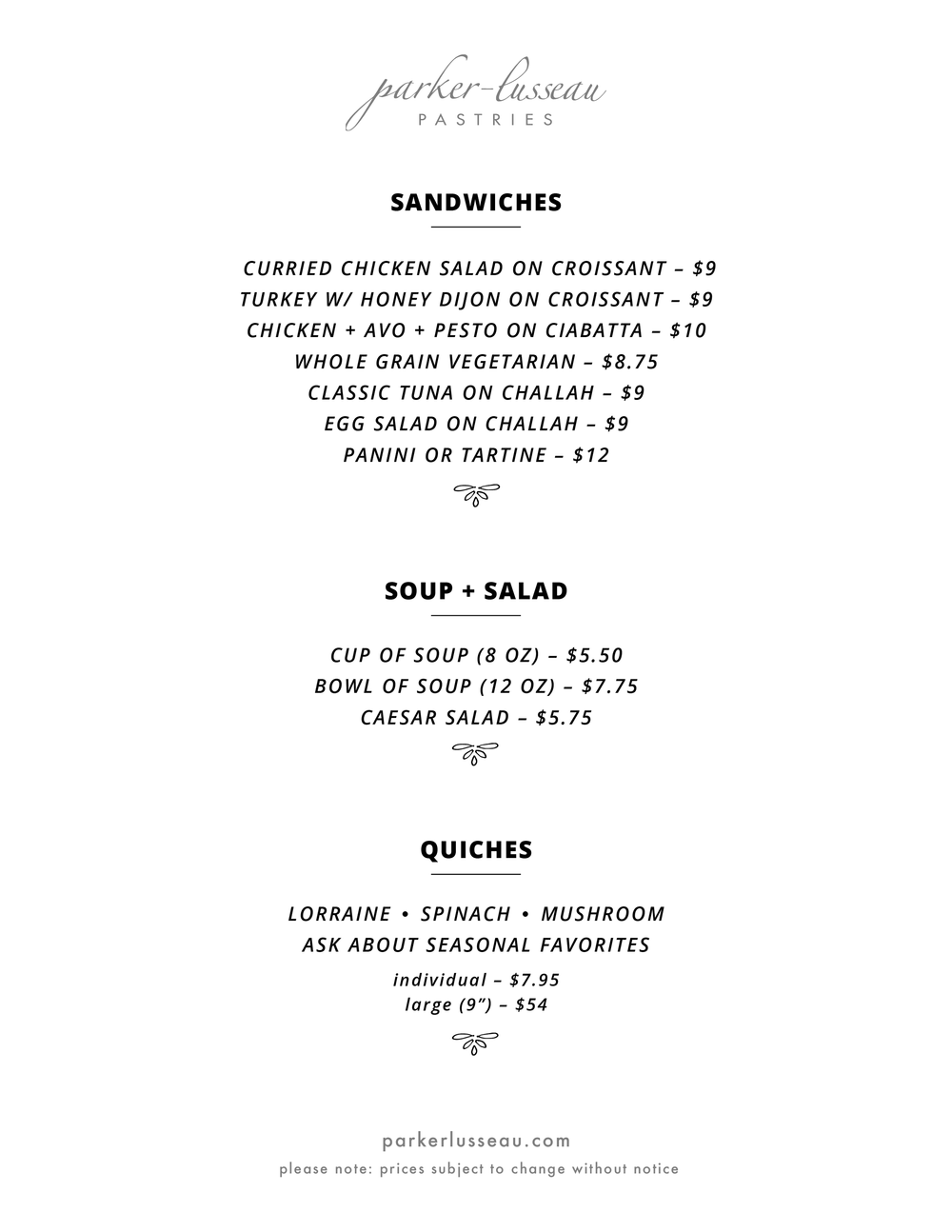 Menu — Parker Lusseau