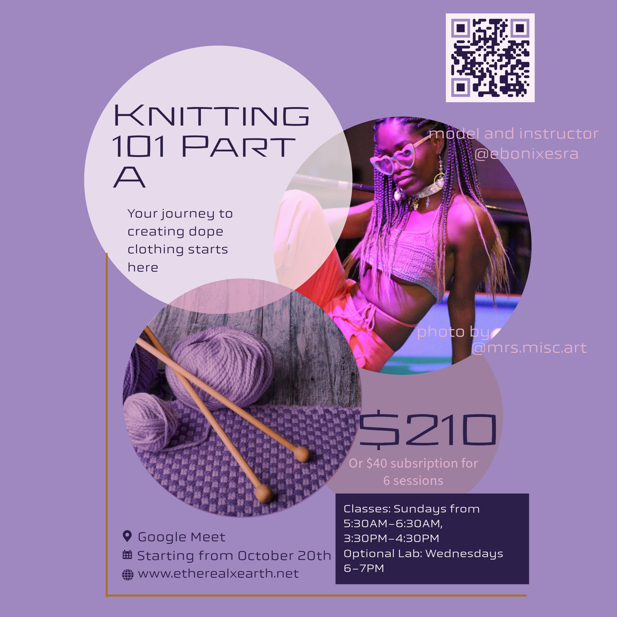 Knitting 101 One on One Tutoring