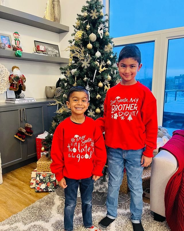 Custom Christmas sweaters.