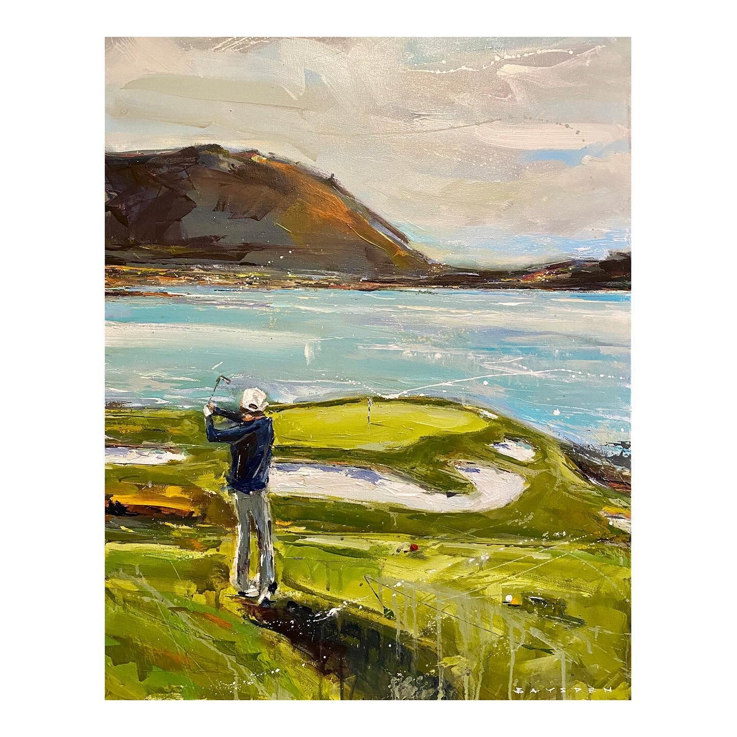 Recent commission work on the brain this weekend. 
.
#golf #art #pebblebeach