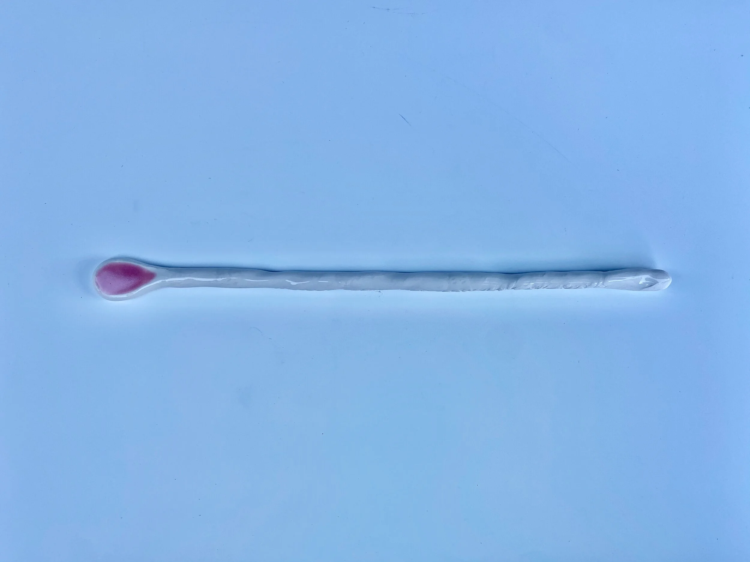 Swizzle Stick - pink, white clay