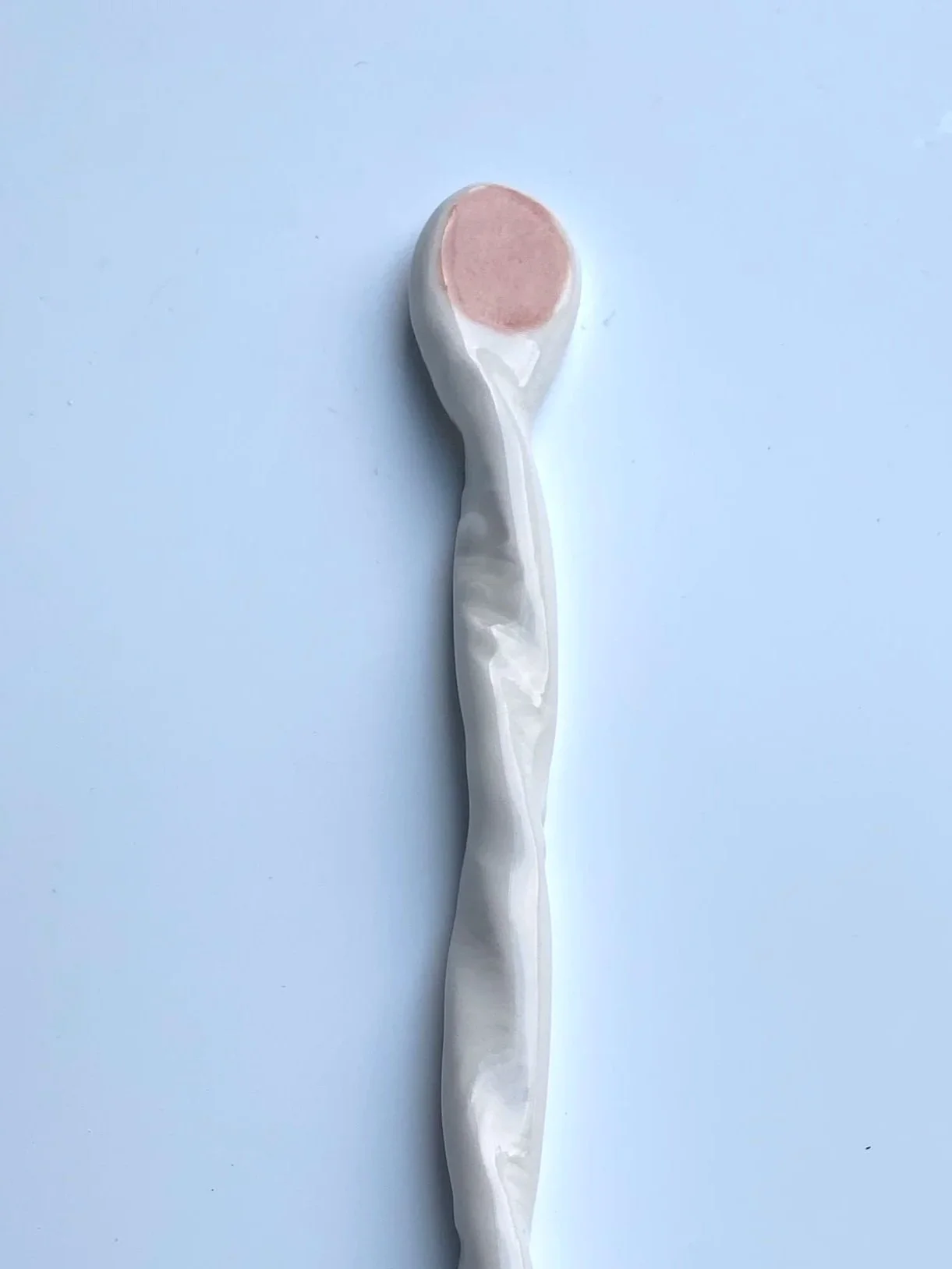 Swizzle Stick - blossom, white clay