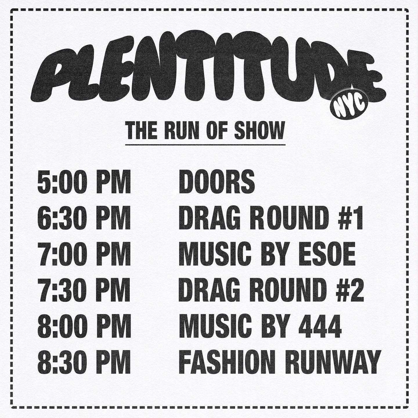 The official Plentitude NYC lineup! And look, our Sponsors! 🦋

We are so excited to be highlighting so many talented individuals from NYC area 💕

We wanted to give a HUGE shout out to Athletics, Chill Pill, &amp; Precycle for sponsoring this aftern