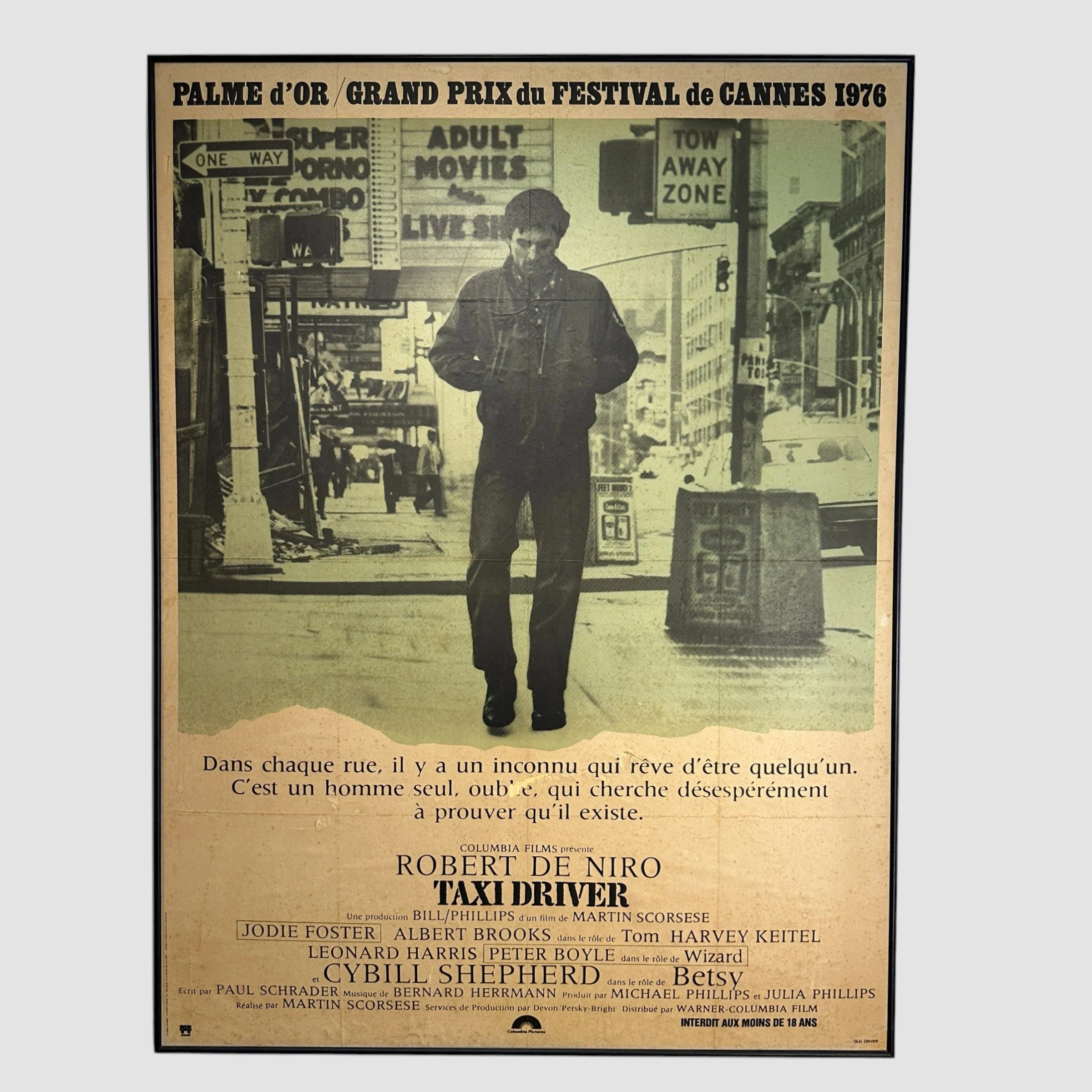 ORIGINAL HUGE 1976 FRENCH 'TAXI DRIVER' PROMOTION POSTER