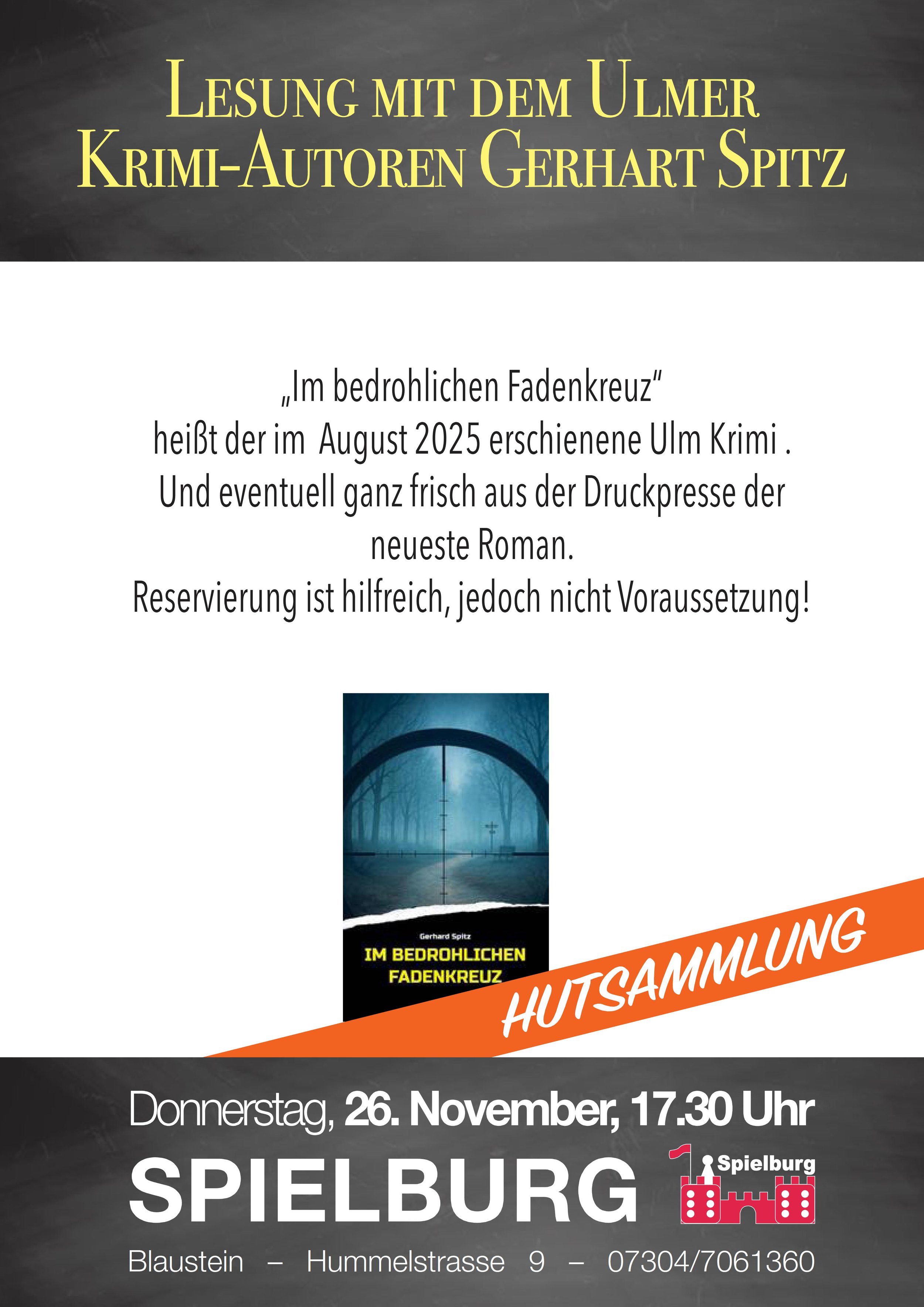 Lesung - Ulmer Krimi-Autor Gerhart Spitz
