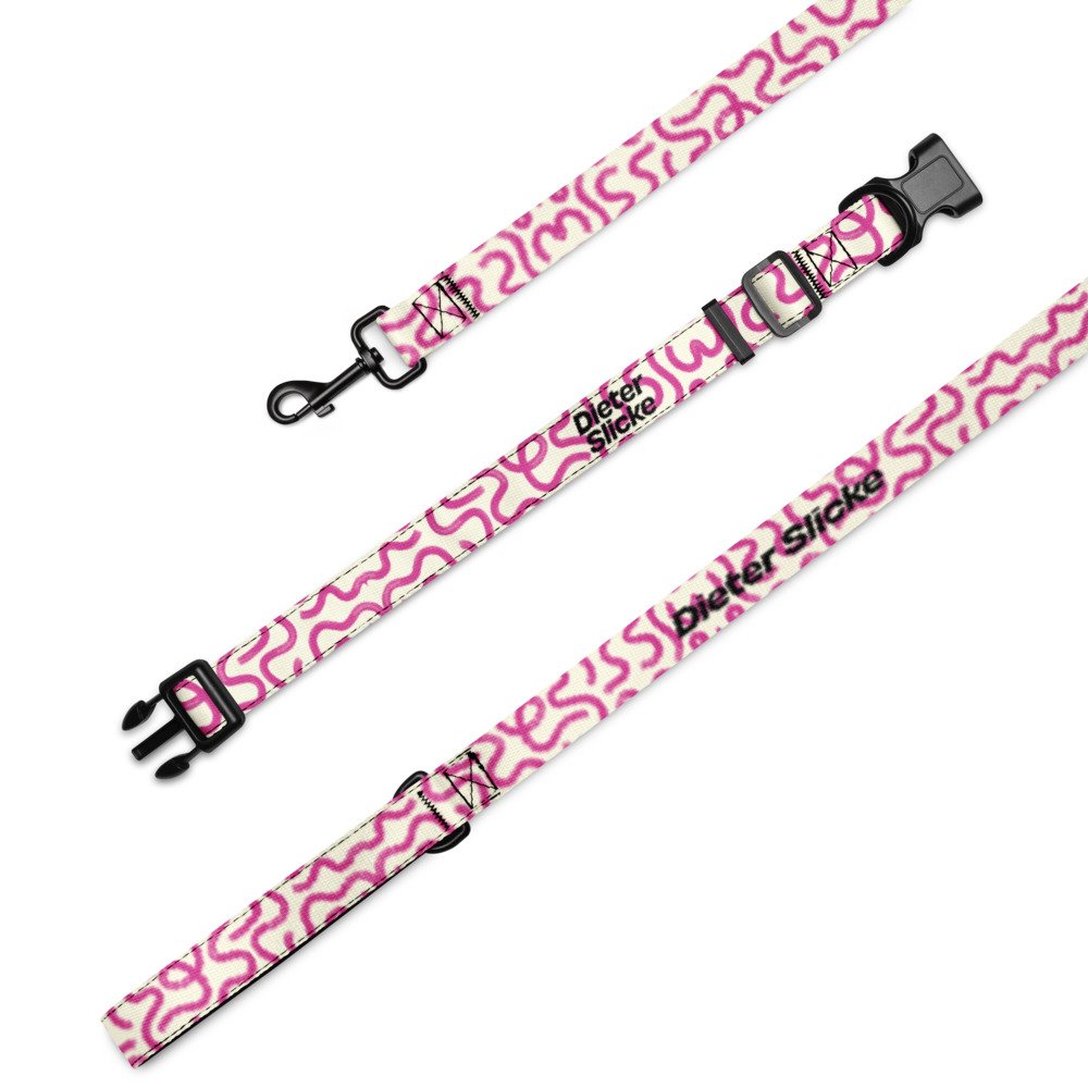 Slicke Doodle Dog Lead + Collar Set in Bubblegum