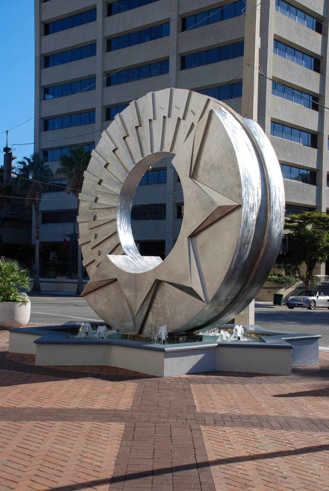 "Sarasota Deco", Stainless Steele, 192 x 192 x 70", Collection of the City of Sarasota, Florida.