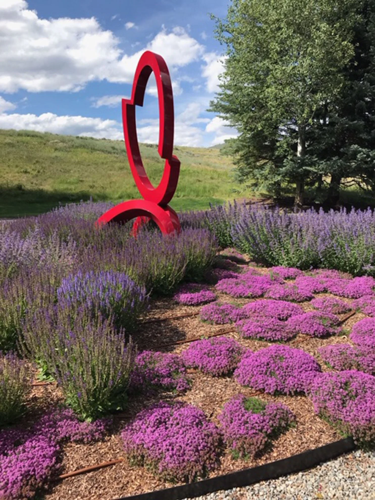 "Deuce",  Painted Stainless steel, 120 x 120 x 70", Private Collection Sun Valley, Idaho.