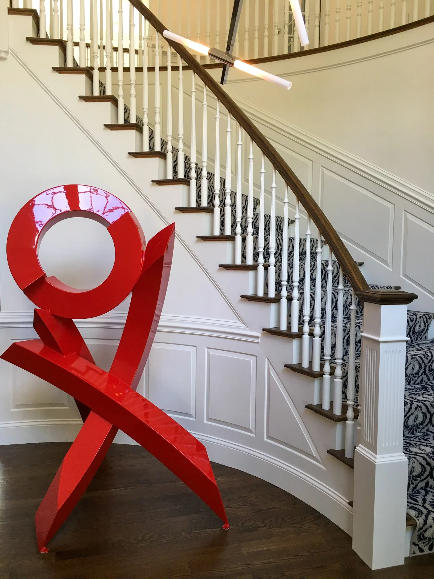 "Red Rhythm #12", Painted Aluminum, 80 x 60 x 40", Private Collection, Weston, Massachusetts.