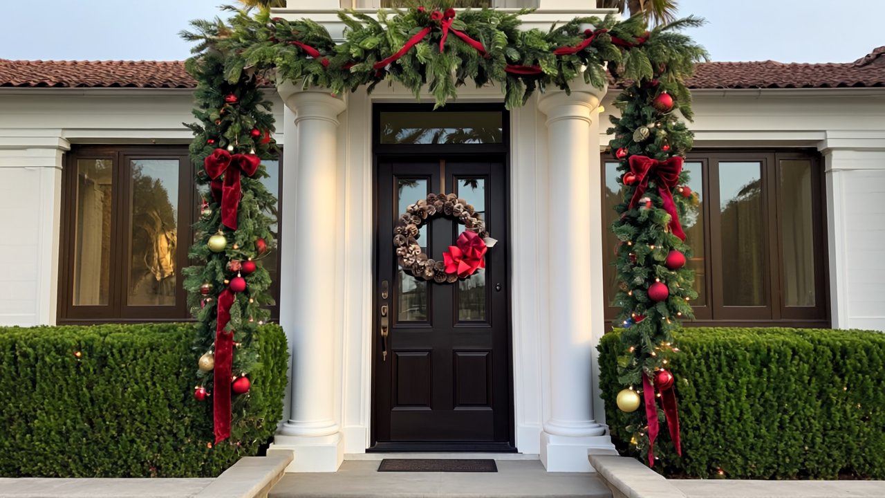Gen4 Change the wreath on this exact door to the red wreath Then add luxury christmas deco 37123321.png