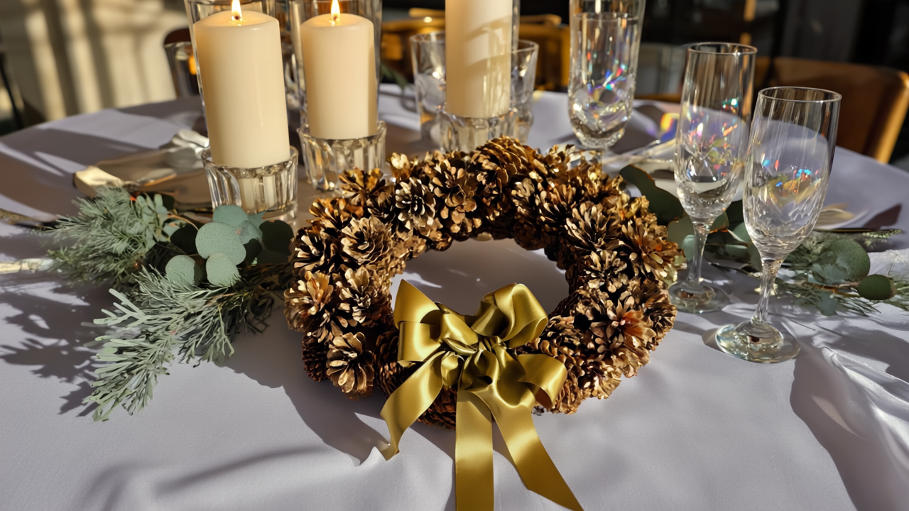 Gen4 Place this wreath in an a hyper-realistic close-up tablescape featuring a luxury pineco 5762501.png
