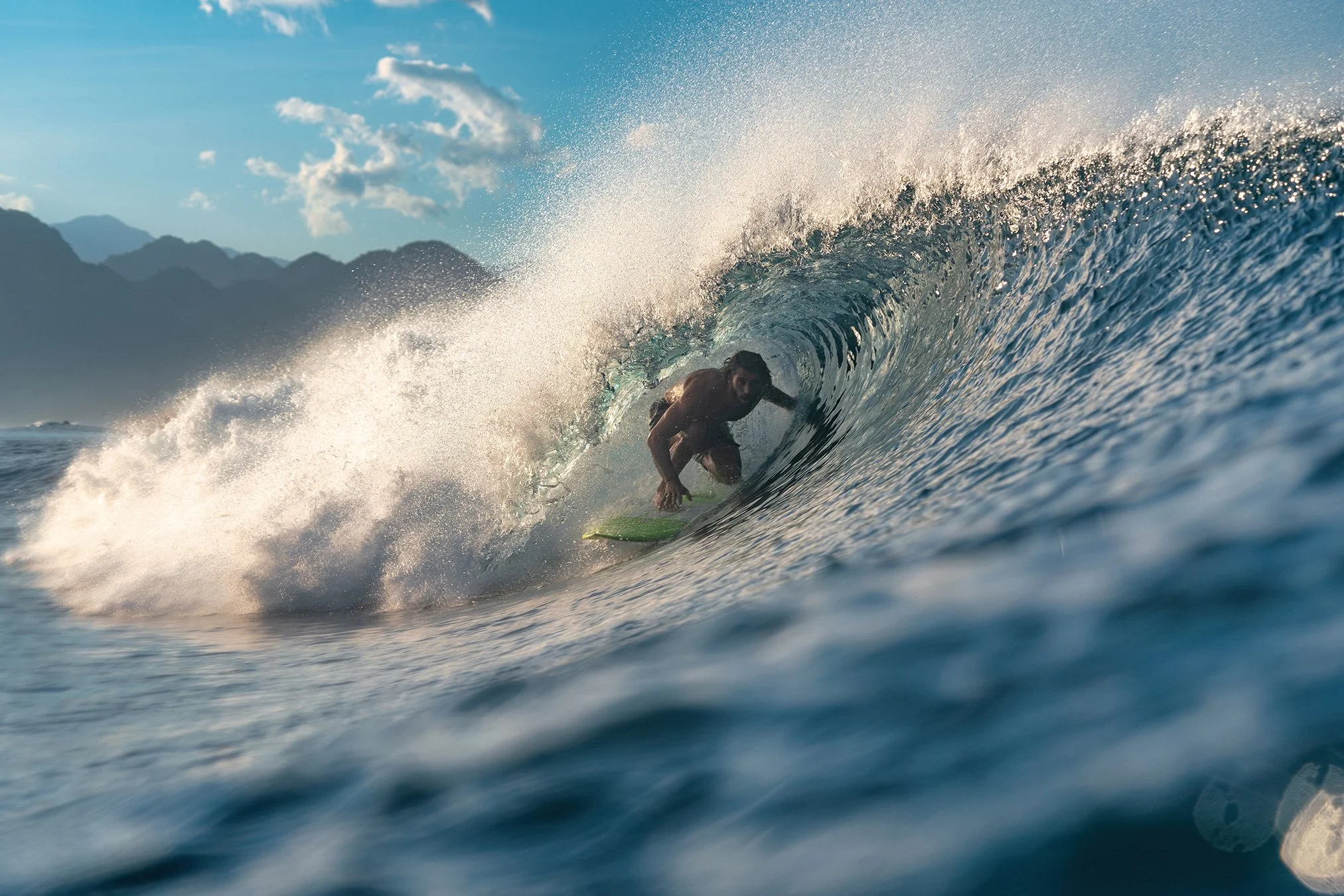 I try to never take for granted the fact that squeezing myself into a tropical barrel on my surfboard is the convergence of an absolutely insane sequence of energy and events. Paired with a whole lotta time devoted to the craft. How bloody good??!

?