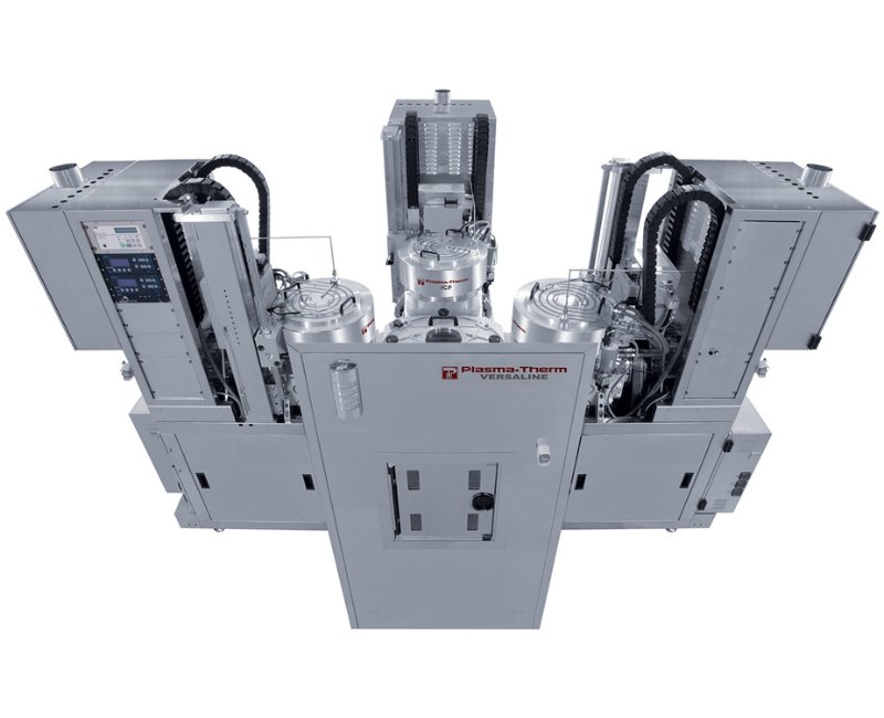 The Plasma-Therm Versaline Platform. It is a frontal photo of the system with the company name 'Plasma-Therm' and system name 'Versaline' visible on the side