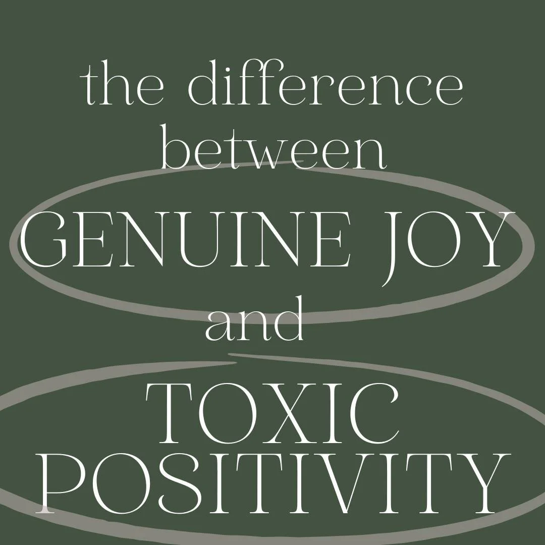 Genuine Joy helps us step into more fulfillment and a feeling of aliveness. 
Toxic Positivity prevents us from living life fully as we force ourselves to always stay on the optimistic side without realistically acknowledging the whole spectrum of emo