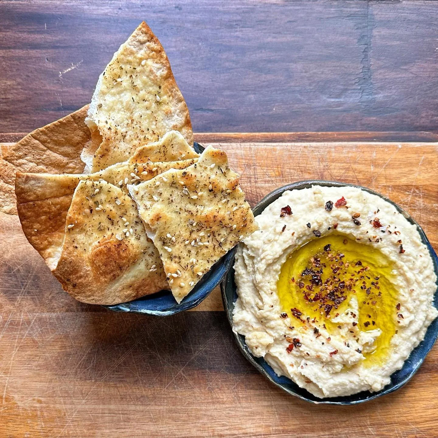 Chip&amp;Dip.
Some days you just want to have snacks for dinner. 
On those days: whizz up a tin of butter beans with olive oil and salt, brush some tortillas with oil and scatter with za&rsquo;atar before baking for 8 mins. 
I gotchu fam. #boydinner