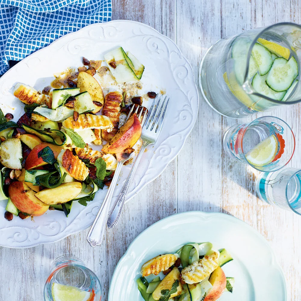 Grilled Halloumi &amp; Peach Salad