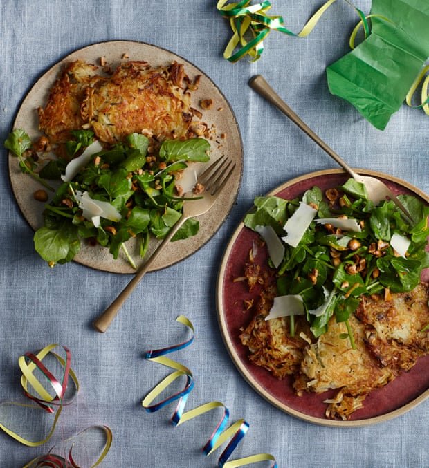Parsnip and Potato Rösti with Watercress and Hazelnut Salad