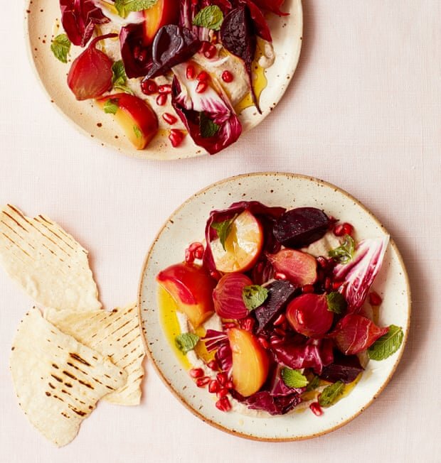 Roast Beets with Mole Blanco
