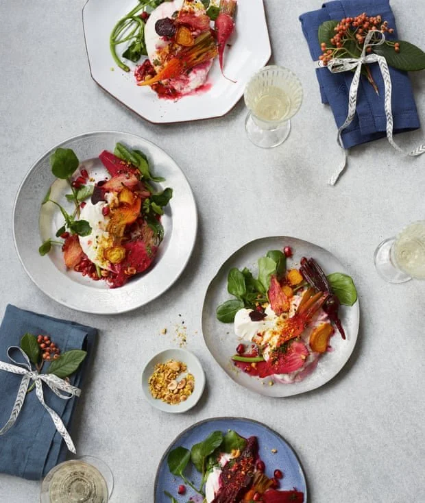 Burrata, Beetroot, Beetroot crisps, Dukkah, Watercress