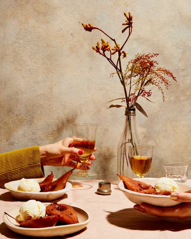 Port, Black Pepper and Cardamom Roast Pears