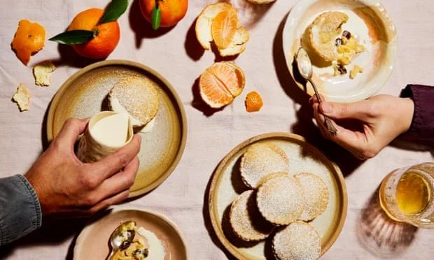 Orange and Sauternes Custard Tarts with Boozy Raisins