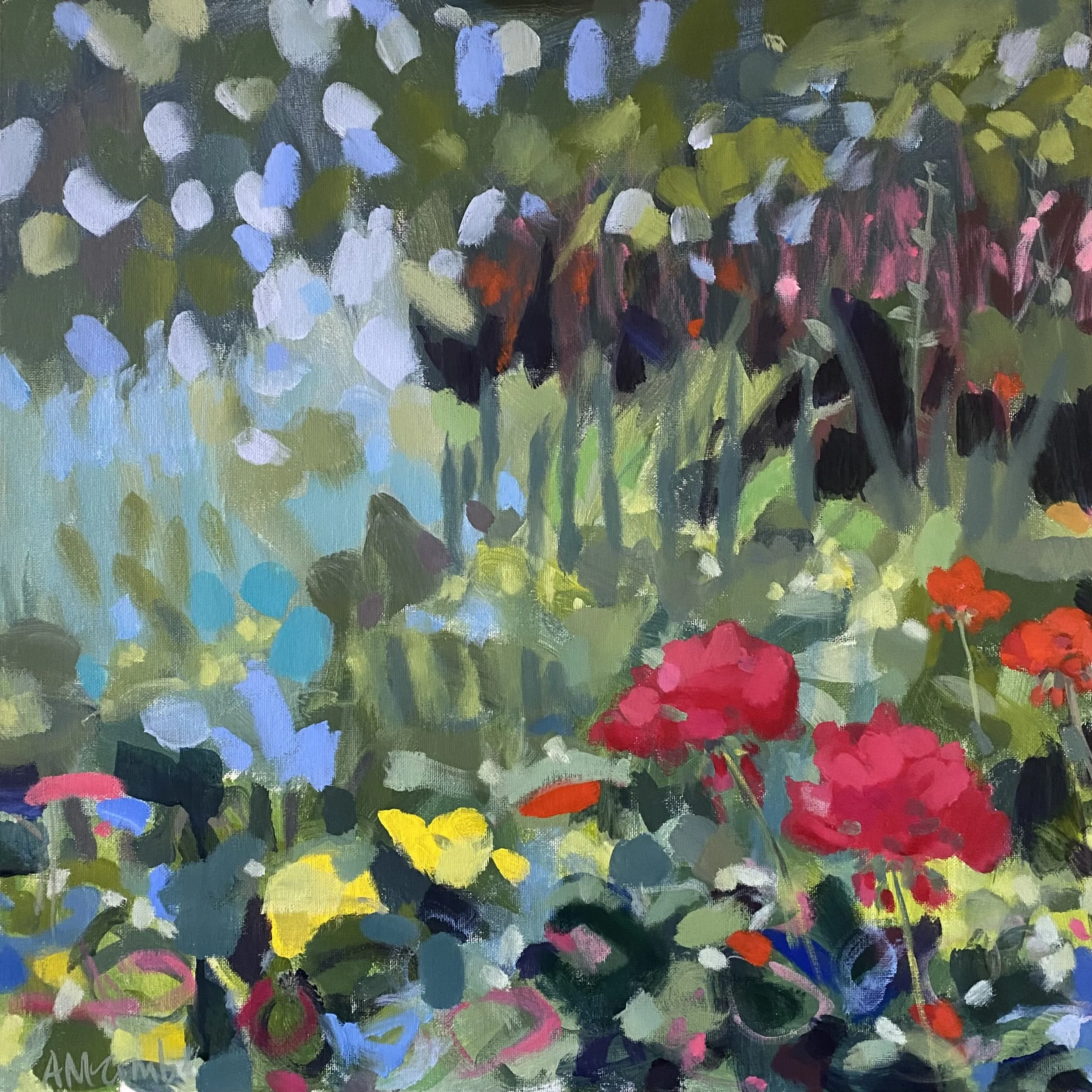 Garden View.
50cm x 50cm.
The Watermill Gallery, Aberfeldy.
https://www.aberfeldywatermill.com/art/