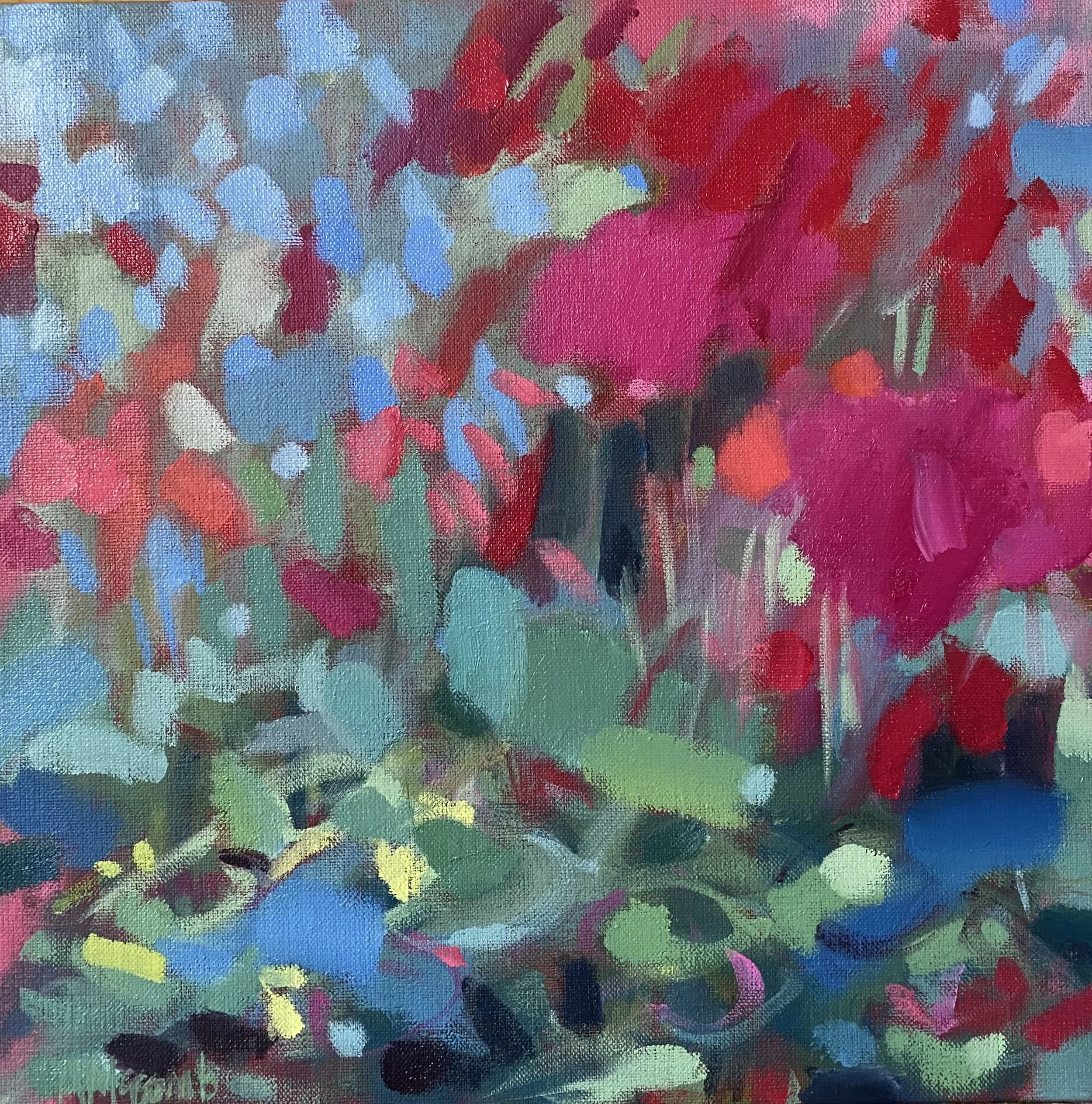 Garden in the morning.
30cm x 30cm
The Velvet Easel Gallery, Edinburgh.
https://velveteasel.co.uk