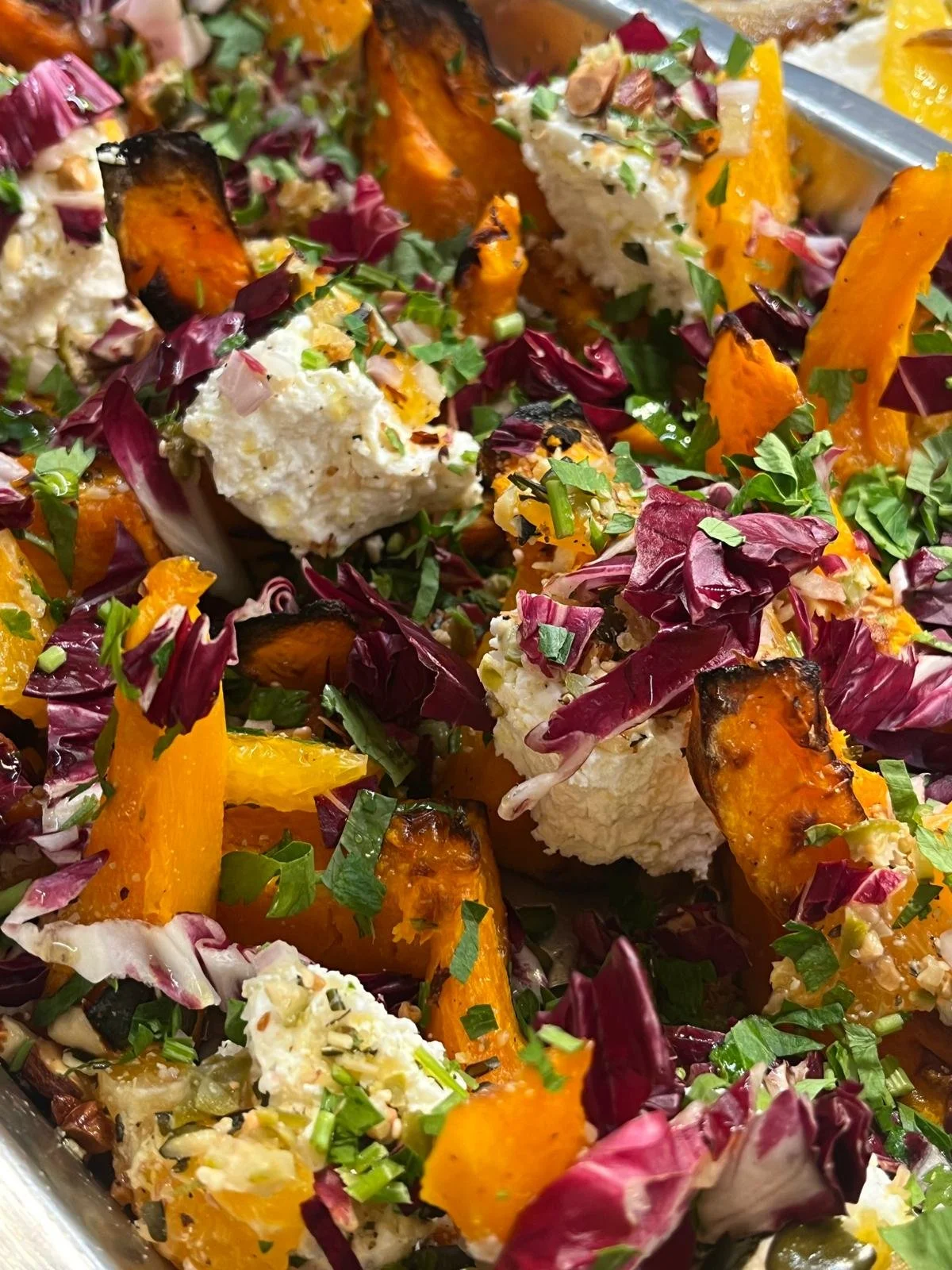 Courge, ricotta, fruits secs